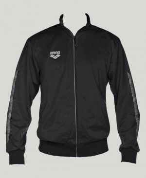 Black Arena Team Line Knitted Poly Jacket | WKNVFCH-43