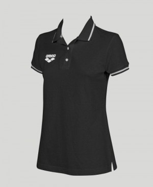 Black Arena Team Line Short Sleeve Polo | GNKUEWQ-60