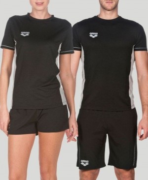 Black Arena Team Line Tech Short Sleeve Tee | HZRKTOM-71