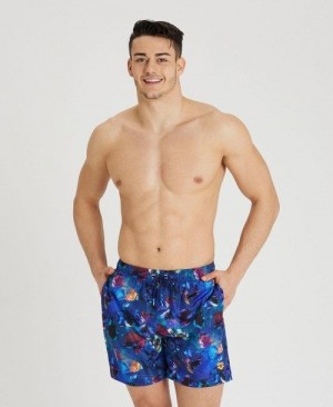 Black Multicolor Arena Allover Print Beach Boxer | SZEALQJ-29