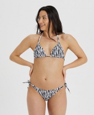 Black Multicolor Arena Allover Triangle Bikini | STRZJXD-24