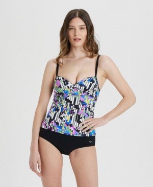 Black Multicolor / Black Arena Bodylift Carolina Tankini | ZESDRQV-28