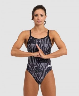 Black / Black Multicolor Arena Kikko Pro Challenge Back One Piece | GDZUARN-71