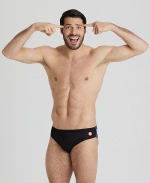 Black / Multicolor Arena Crazy Placement Swim Briefs | BHNGSZQ-71