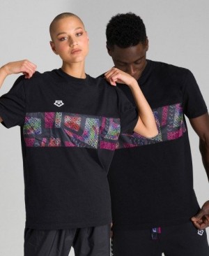 Black / Multicolor Arena Uni T-shirt | TFYPIVC-64