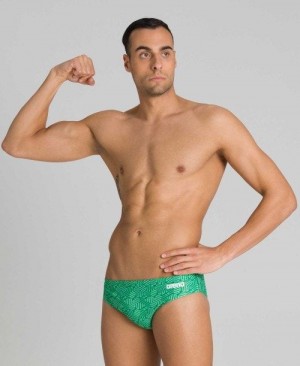 Black / Multicolor Green Arena Kikko Brief | FNHAMGB-93