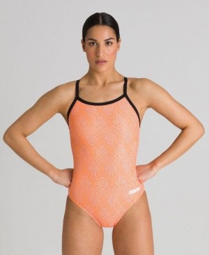 Black / Multicolor Orange Arena Kikko Light Drop Back One Piece | IOLZFYU-97