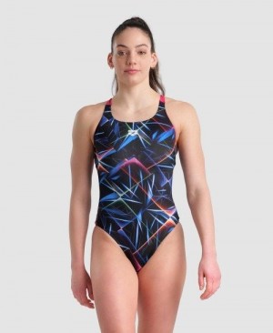 Black / Multicolor / Rose Arena Allover Pro Back One Piece | BYFHDIO-47