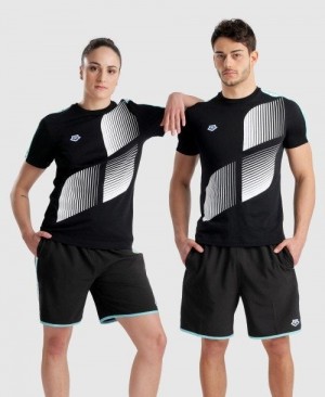 Black / White / Blue Arena Diamonds T-shirt | MEJVOWH-59