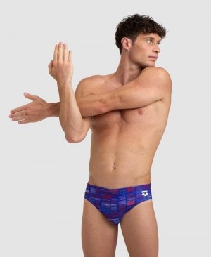 Blue Multicolor Arena Slow Motion Brief | WFYGHCO-45