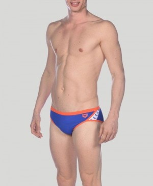 Blue / Pink Arena Team Stripe Brief | IWOGHNJ-53