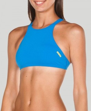 Blue / Yellow Arena Crop Think Top | PWOCYKM-29