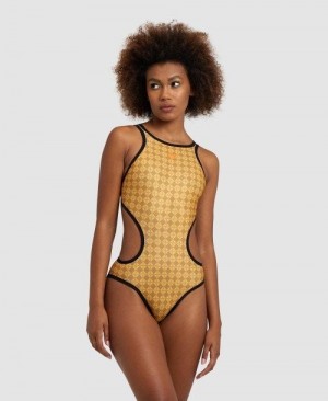 Gold Multicolor / Black Arena 50th Anniversary Tech Back One Piece | WLOIPBA-50