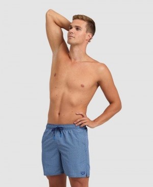 Grey Blue Multicolor Arena Allover Beach Boxer | DPAGIWZ-95