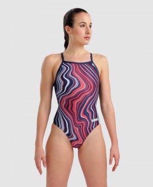 Multicolor Arena Marbled Lightdrop Back One Piece | LKFIGQA-30