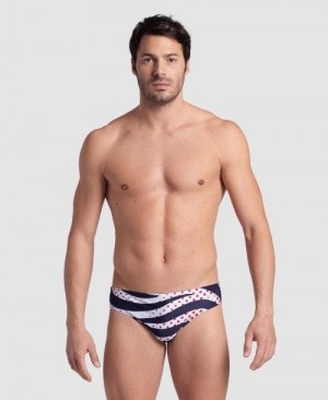 Multicolor Arena Multi Stripes Swim Briefs | KVSDOMI-07