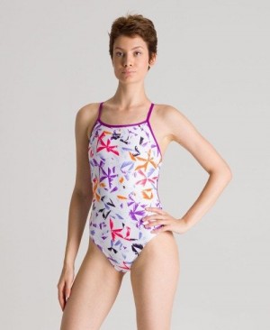 Multicolor Arena Multicolor Palms Accelerate Back One Piece | CJUFTIH-86