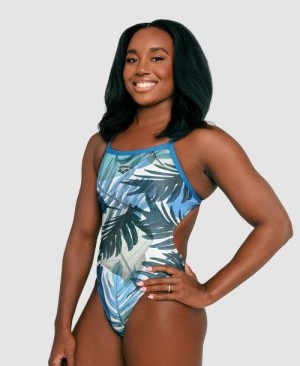 Multicolor Arena Simone Manuel Capsule Collection Challenge Back One Piece | PQFCVHK-32