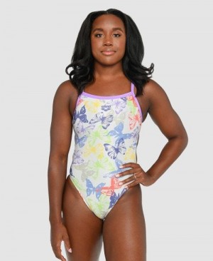 Multicolor Arena Simone Manuel Capsule Collection Challenge Back One Piece | EDJBLHM-69