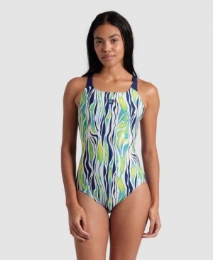 Multicolor Arena Zebra Stripes Swim Pro Back Swimsuit | DOIVWXZ-41