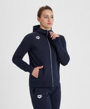 Navy Arena Team Hooded Jacket Panel | LRKGSXM-26