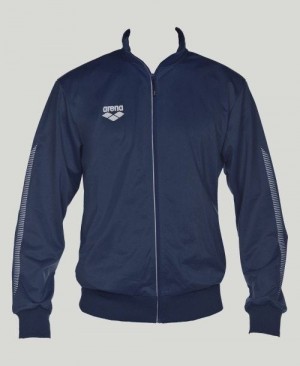 Navy Arena Team Line Knitted Poly Jacket | LJSVKDU-97