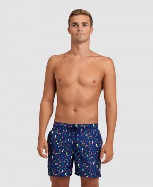 Navy / Multicolor Arena Allover Beach Boxer | SOAWZUE-98