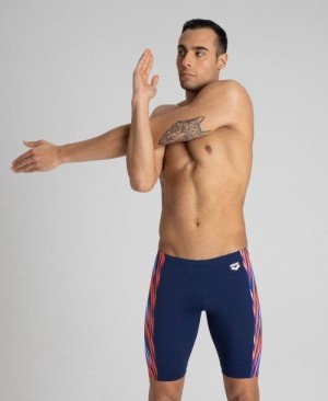 Navy / Multicolor Red Arena Speed Stripes Jammer | JPQRAFE-34