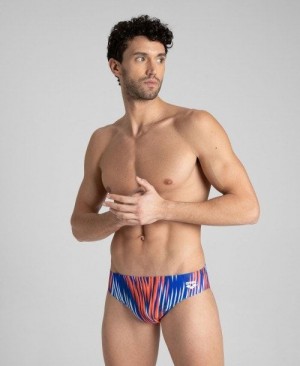 Navy / Multicolor Red Arena Speed Stripes Brief | LXQONSZ-43