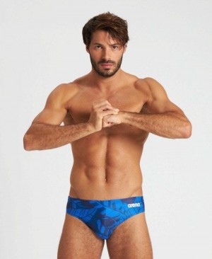 Navy / Navy Multicolor Arena Tropicals Brief | NRBJXTU-80