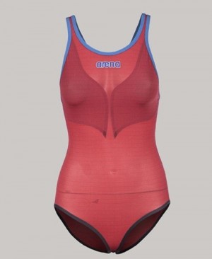 Navy / Red / White Arena Powerskin Carbon Duo Top - Open Back | GELMNFI-01