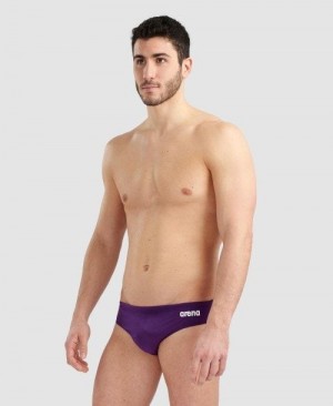 Purple / White Arena Team Solid Brief | UZXWTAO-39