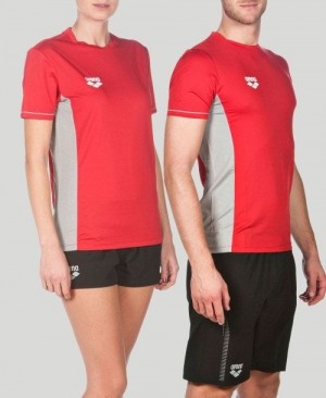 Red Arena Team Line Tech Short Sleeve Tee | LKTUHRZ-50