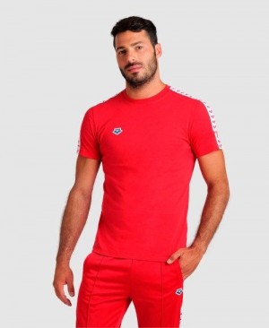 Red / White / Red Arena Team Us T-shirt | JEANKQW-19