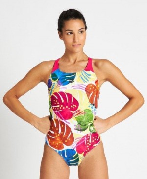 Rose / White Multicolor Arena Tropics Swim Pro Back One Piece | DHANGUC-97