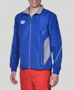 Royal / Grey Arena Team Line Warm-up Jacket | RHTXKQV-02