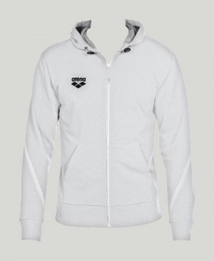 White Arena Team Line Hooded Jacket | GUPXLCD-59