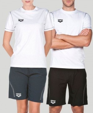 White Arena Team Line Short Sleeve Tee | HRAQWNY-23