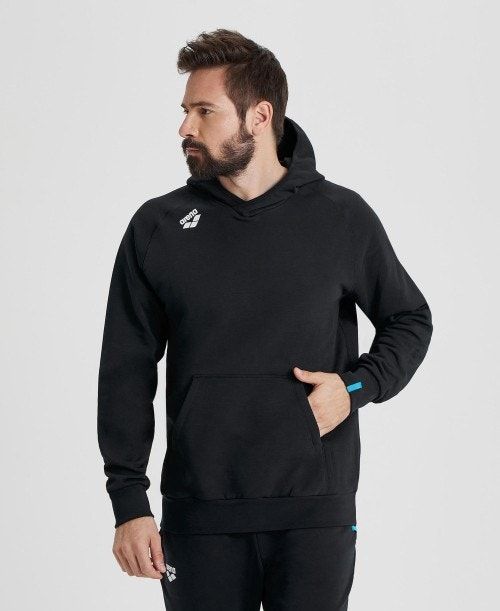 Black Arena Team Hooded Sweatshirt Panel | JUCZNRP-10