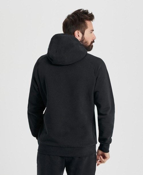 Black Arena Team Hooded Sweatshirt Panel | JUCZNRP-10