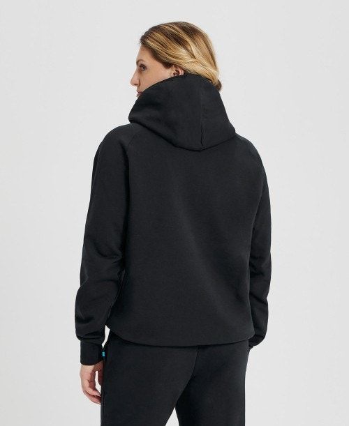 Black Arena Team Hooded Sweatshirt Panel | JUCZNRP-10