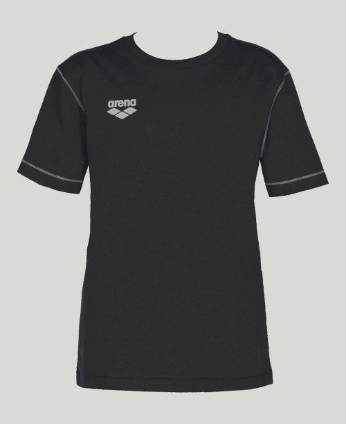 Black Arena Team Line Short Sleeve Tee | NCHFPDY-23