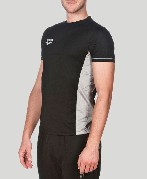 Black Arena Team Line Tech Short Sleeve Tee | HZRKTOM-71