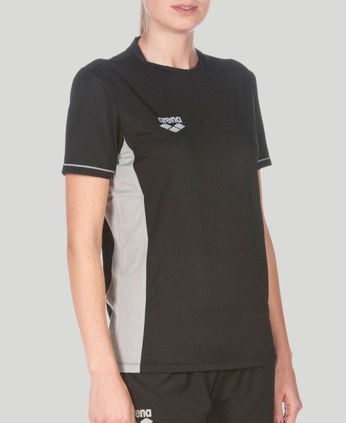 Black Arena Team Line Tech Short Sleeve Tee | HZRKTOM-71