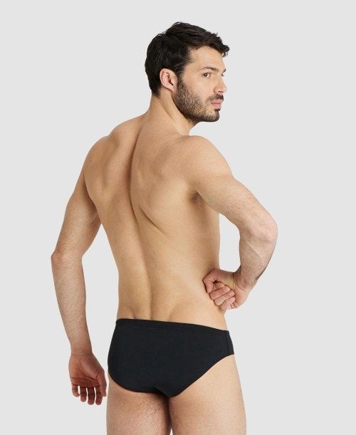 Black / Gold Arena Team Solid Brief | HBTQGXW-70