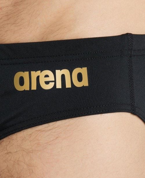 Black / Gold Arena Team Solid Brief | HBTQGXW-70