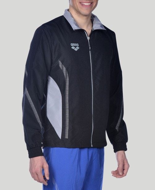 Black / Grey Arena Team Line Warm-up Jacket | PBIFNJA-75