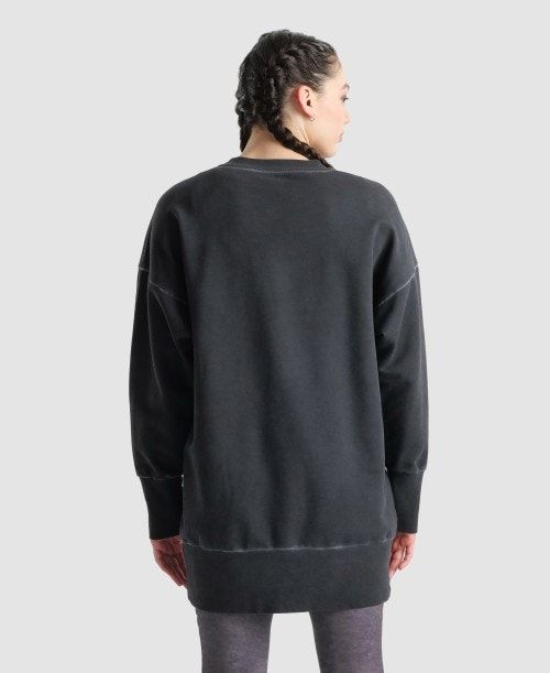 Black / White Arena Icons Oversized Crewneck | KDBOVCF-59