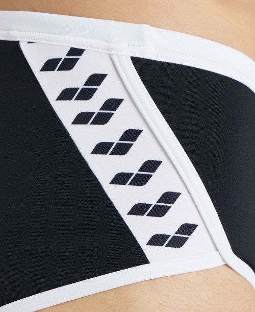 Black / White Arena Icons Solid Low Waist Short | JRSPAVH-07