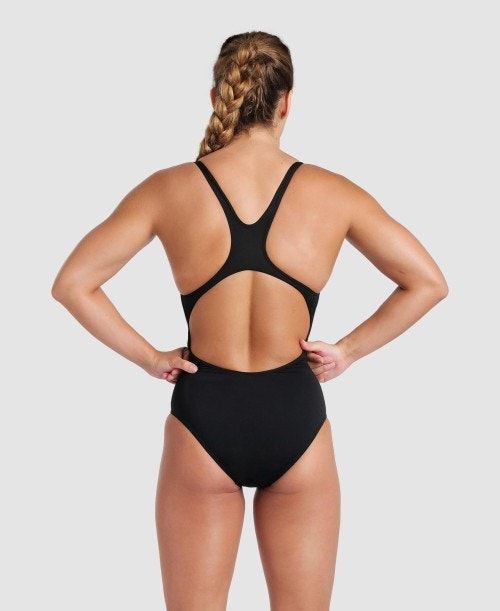 Black / White Arena Team Swim Pro Solid One Piece | MDVXBOK-13